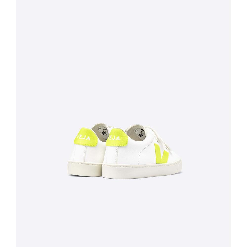 Kids' Veja ESPLAR CHROMEFREE Shoes White/Green | SG 726GSO